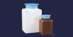 Flacon  en pp carré blanc avec bouchon vert  1L marque Isolab