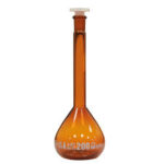 fiole jaugée classe A ambrée NS 14/23 200ml (SCHOTT DURAN )hirschmann