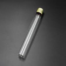tube en verre claire avec bouchon à vis  vol 25ml
