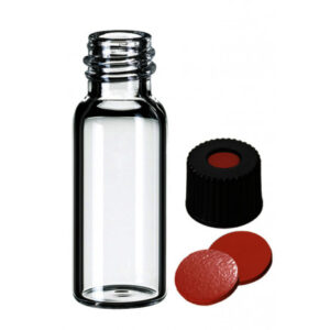 vial clair avec bouhon noir